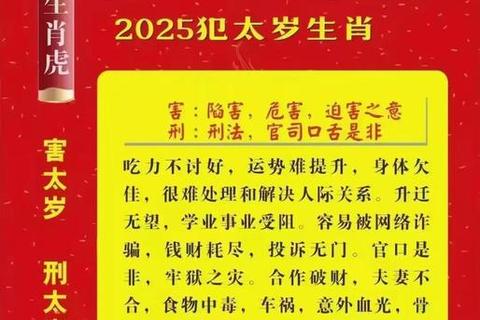 肖虎2025犯太岁化解与运势跃升全指南 肖虎2025犯太岁化解与运势跃升全指南