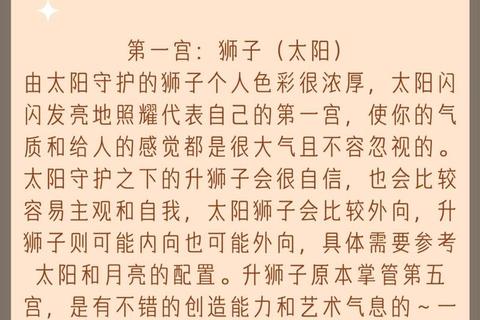 狮子座本周星运指南：太阳能量高涨_把握机遇展现王者风范