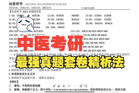 中医考研真题免费下载_历年试题解析与备考资料大全