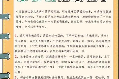 小孩突然肚子疼-常见原因解析与家长应对指南