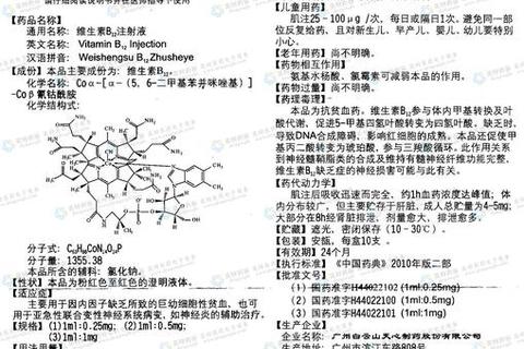 维生素B12注射液_临床应用机制与疗效分析及使用规范