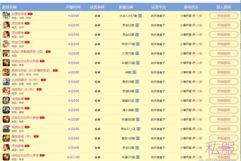 今日新开sf，今日新开手机游戏开服表