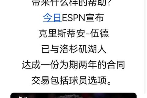 克里斯蒂安-伍德去向解析：被湖人裁撤后的球队悬念
