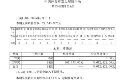 胜负彩头奖金额解析：冷门场次与销量左右奖金高低